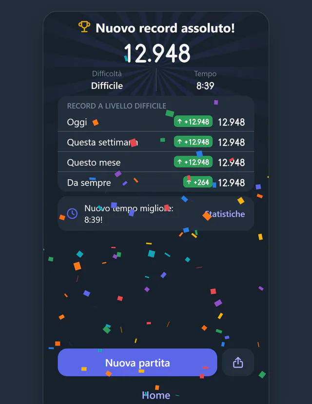 Sfida gli amici a battere il tuo tempo