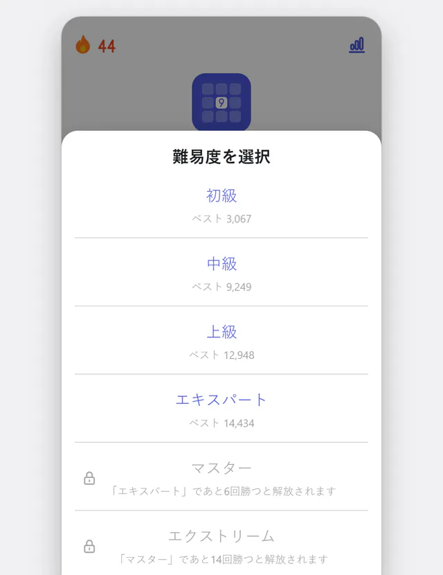 初級からエクストリームまで6段階