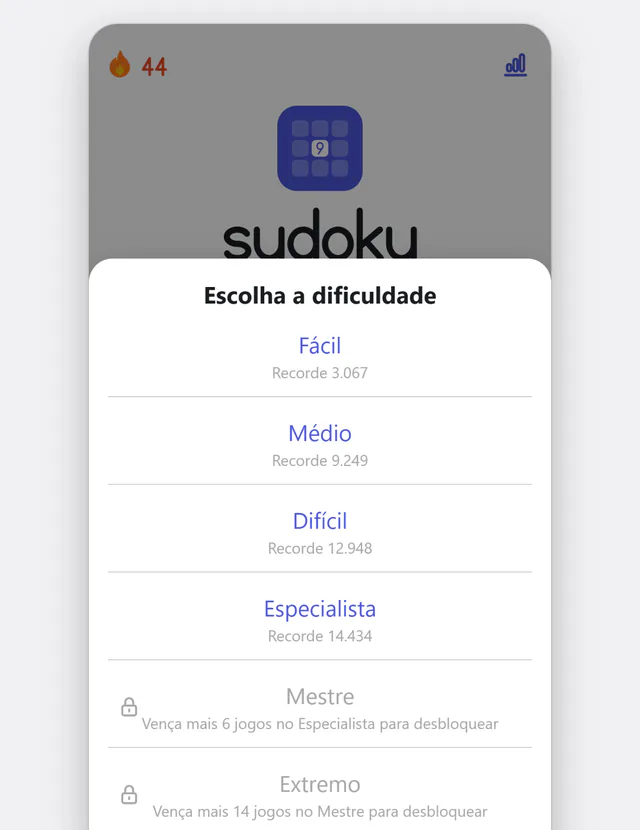 Seis níveis, do fácil ao extremo