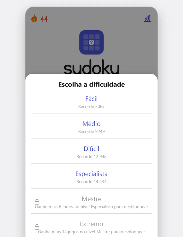 Seis níveis, do fácil ao extremo
